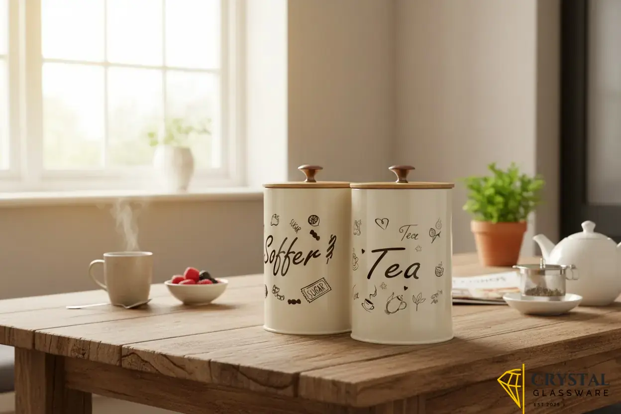 3-Piece Vintage Retro Metal Containers with Lids 